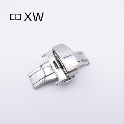 China Polished Stainless Steel Spring Deployant Calsp Butterfly Watch Buckle 12 14 16 18 20 22 mm for sale