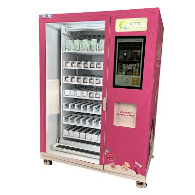 China Large Metro Station Carrier With Leather Carry Touch Screen Custom Design Cosmetics Hair Lash Vending Machine Beauty for sale