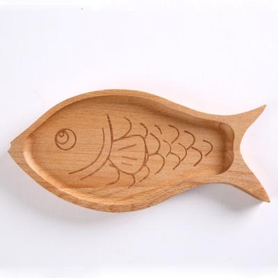 China Europe Custom Cute Small Fish Shape Wooden Dishes For Kids for sale