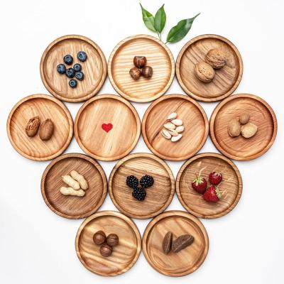 China Europe Diameter Inch Beautiful Small Handmade Wooden Round Dishes Of 5 for sale