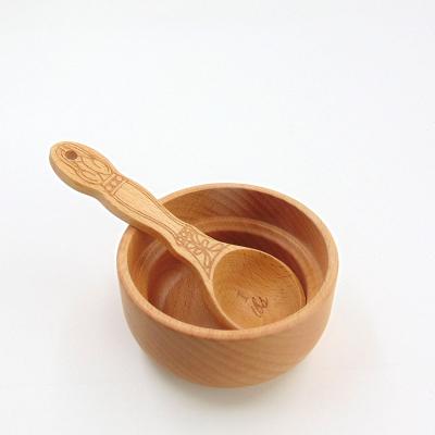 China Europe 10cm Diameter High Quality Custom Beech Wood Bowl For Arts And Crafts for sale