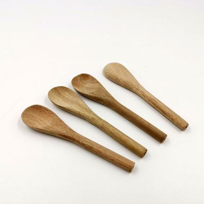 China Customized Sustainable Mini Japanese Style Infant Ice Cream Training Wooden Baby Feeding Spoon for sale