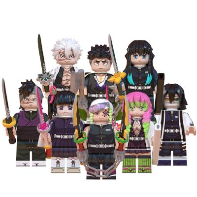 China Building Block Figure Toy Kid Uzui Tengen Tokitou Muichirou Kanroji Mitsuri Iguro Obanai Legoed Building Toy Column New Anime Demon Slayer for sale