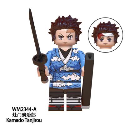 China Building Toy WM2344-A Anime Kamado Tanjirou Demon Slayer Column Uzui Tengen Tokitou Muichirou Legoed Swordsman Building Block Figure Toy Kid for sale