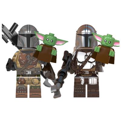 China Hot Toy WM916-A star movie building fight Mandalorian baby yoda with flying machine Bobafit Legoing building block Toy Mini Action figure kid for sale