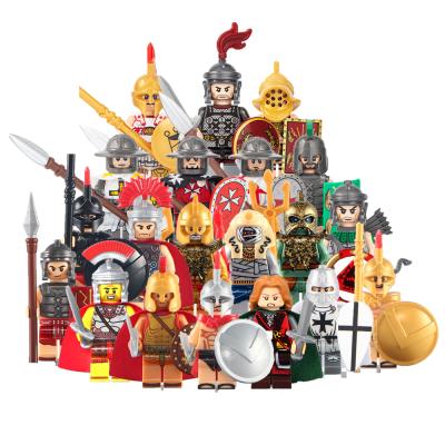 China Toy Roman Soldier Medieval Warrior Knights Templar Spartan Legoing Warrior Centurion Building Block Figure Toy Kid's Hoplite Gladiator for sale