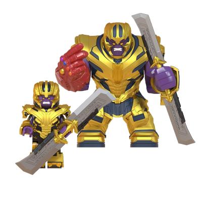 China Son mini super thane Thanos superhero building toy WM788 super hero thug armor double edged sword action number building block toy kid golden gift for sale