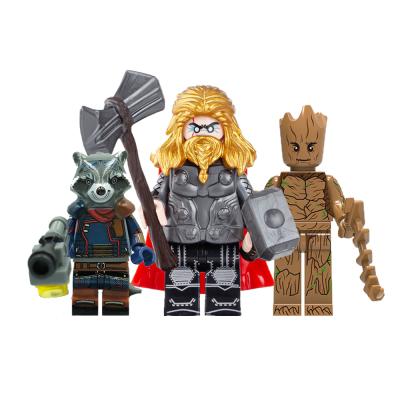 China Thor Odinson Tree Man Groot Rocket Raccoon Weapon Hammer Hammer Toy Kid Gift Building Block Mini Toy Movie Series Super Hero for sale