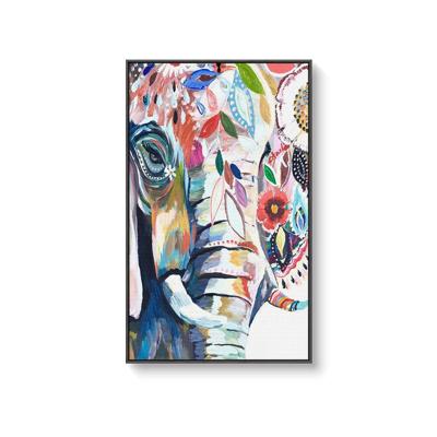 China High Resolution Custom Flower and Elephant PS Frame Animal Art Wall Decorative Painting for sale