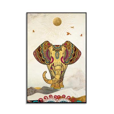 China High Resolution Custom Frame Canvas Elephant PS Wholesale Printing Animal Decorative Painting for sale