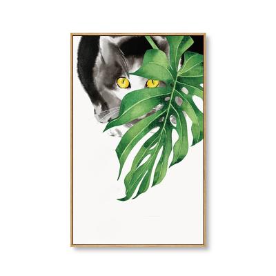 China High Resolution Custom Frame PS Original Modern Cute Cat Animal Decorative Painting For Living Room for sale