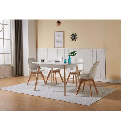 China Morden MDF White Modern Solid Wood Dining Table 80x60x75cm RoHS for sale