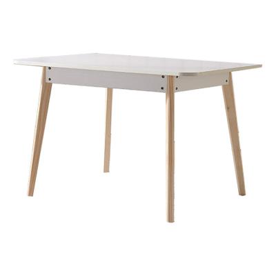 China Morden Rohs MDF Modern Solid Wood Color White Wood Dining Tables Wholesale Table Designs for sale