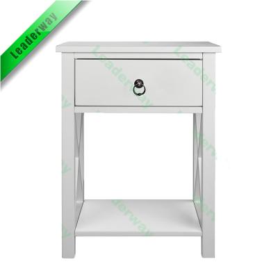 China Multifunctional Home Use Solid Wood White Beside Table Storage Drawer Night Table For Bedroom wooden bedside table for sale