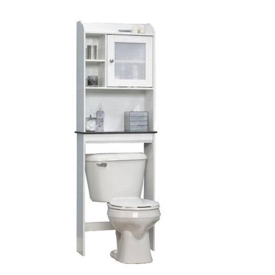 China Eco-friendly British Style White Bathroom Over Toilet Space Saver Storage Cabinet for sale