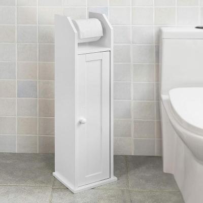 China Eco-friendly Standing Storage Cabinet MDF Bathroom Storage Cabinet Toilet Paper Roll Storage Cabinet for sale