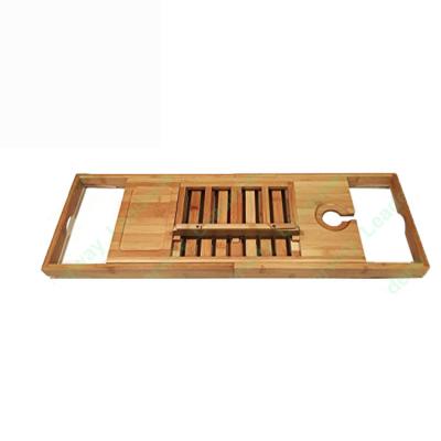 China Whater Eco-friendly Heavy Duty 2019 Natural Color Bamboo Bath Caddy Wholesale for sale