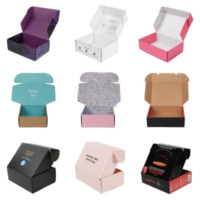 China Recycled Materials Custom Branded Cajas De Cartons Box For Dress Package Product Clothing Underwear Color Paper Corrugated Shipping Box for sale