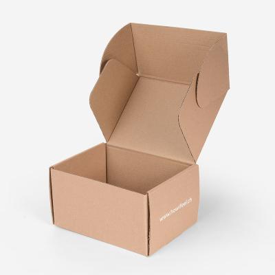 China Recycled materials wholesale biodegradable clothing fold corrugated kraft paper box cardboard custom mailer ad shipping carton for sale