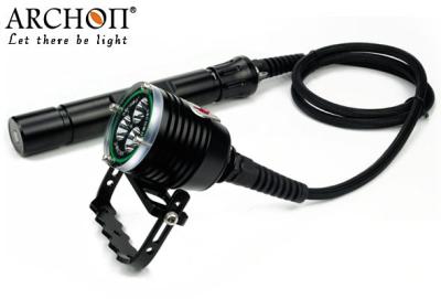 China Technical Black 3,000 Lm Canister Dive Light , Led Rechargeable Diving Light for sale