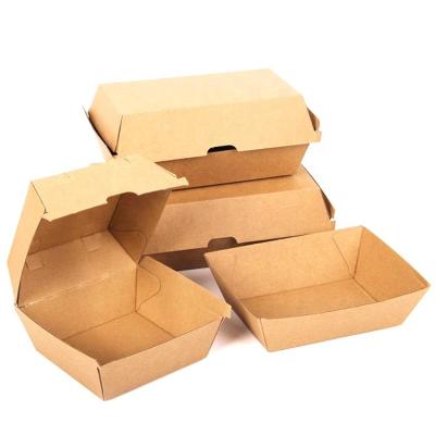 China Recycled Materials Factory Sale Cardboard Box With LOGO Price Food Wrapping Paper Portable Foldable Paper Lunch Boxes for sale