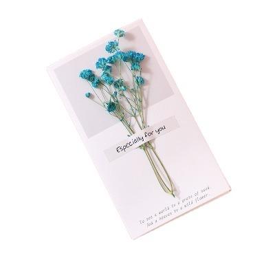 China Custom Wholesale Dry Flower Greeting Card Sticker Birthday Paper Cards for sale