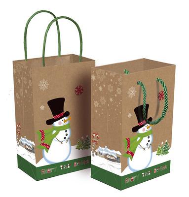 China Custom Recycled Materials Christmas Elf Paper Bag Christmas Cheap Toys For Kids Bag for sale