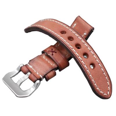 China Adjustable Breathable Scratch Resistant Cowhide Replacement Genuine Leather Watch Strap Genuine Leather Watch Band for sale