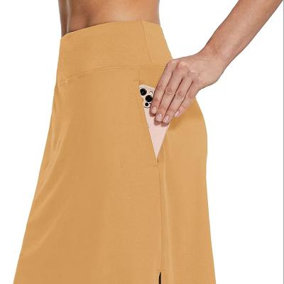 China Women Anti-Static Tennis Skirts Inner Shorts High Elastic Sports Golf Skorts With Pockets for sale