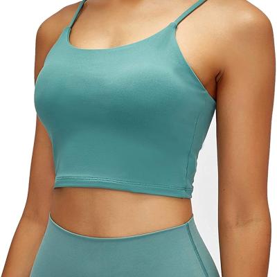 China Breathable Women's Padded Sports Bra Yoga Fitness Workout Shirts Athletic Tank Top for sale