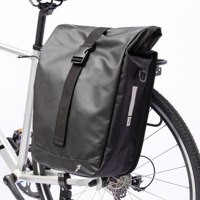 China Bike Pannier Bag 27L Waterproof TPU Bike Pannier Rack Travel Saddle Bag Cycling Rear Bag With Shoulder Strap for sale