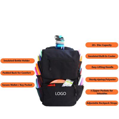 China Custom Outdoor Promotional Logo Disc Golf Backpack Bag Durable Sport Frisbee Disc Golf Bag New for sale