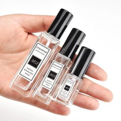 China Personal Care 3ml 5ml 10ml 20ml 30ml Spray Glass Perfume Bottle Transparent Square Glass Perfume Refillable Bottle for sale