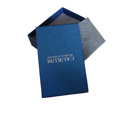 China custom creative blue cardboard gift box manufacturer with foam tray for sale