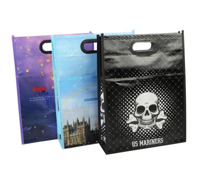 China custom recycled non woven shopping bag printing supplier with die cutting handle for sale