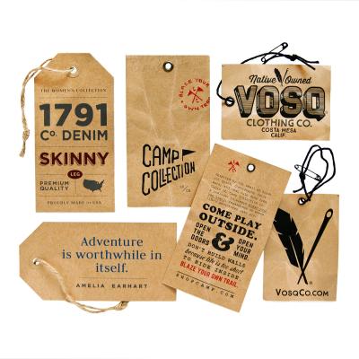 China custom printable brown kraft paper gift tags present tag parcel tags favor tags for sale