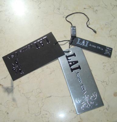 China custom plastic hang tags silver gift tags paper luggage tags embossed logo for sale