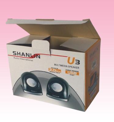 China custom recycled E-flute corrugated cardboard paper packages for stereo equipment for sale