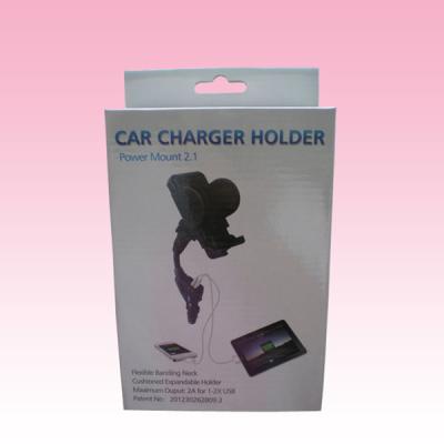 China custom corrugated packaging boxes online with hanger hole for charger holder for sale