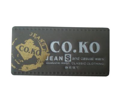 China custom embossed leather labels leather luggage tags manufacturer with logo for sale