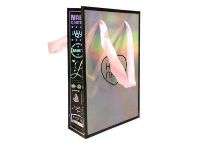 China Custom Luxury Hologram Paper Gift Bags Packing Online with LOGO Printing Manufacturer for sale