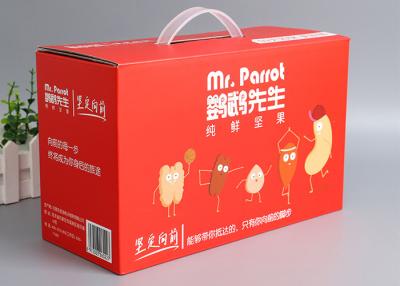 China Custom Strong F-flute Corrugated Paper Boxes Product Packaging with Plastic Handle for sale