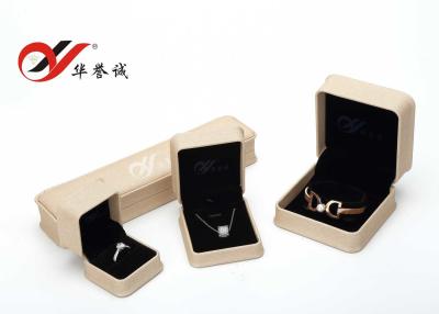 China Gold PU Leather Bangle Box Logo Customized For Chain / Ring Package ISO Approved for sale