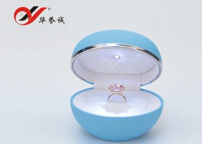 China Blue Printing Plastic Jewelry Storage Boxes Personalised Ring Box With LED Light for sale