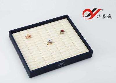 China 49 Grids Jewellery Presentation Trays , Handmade PU Leather Ring Display Tray for sale