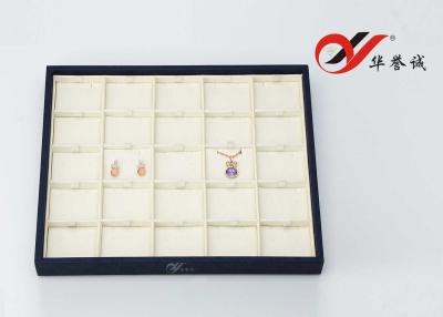 China Handmade 25 Slots Pendant Display Tray , Size Cutomized Leather Jewelry Tray for sale