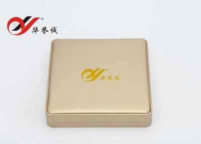 China Size Custom Pearl Necklace Packaging Box , Yellow Leatherette Jewelry Gift Boxes for sale