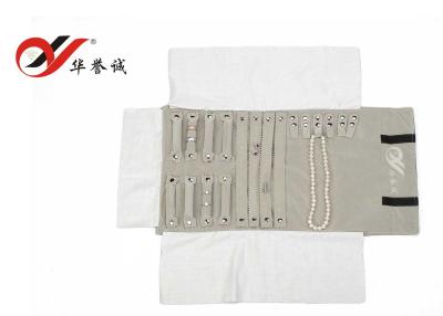 China 300 * 120mm Folding Size Travel Jewelry Roll Bag , Black Velvet Pouches For Jewelry for sale