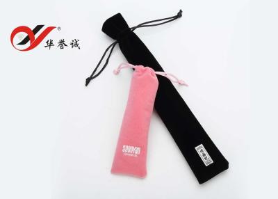 China Long Drawstring Velvet Jewelry Pouches Logo Printed Reusable OEM / ODM for sale