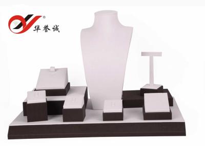 China Fashionable Velvet Jewelry Stand , Brown PU Leather Jewellery Display Stands For Shops for sale